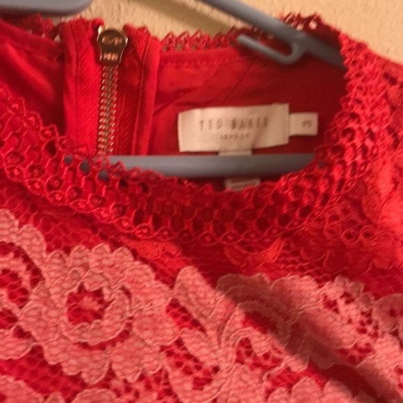 NWOT Ted Baker color block lace dress sz 3, 8US - Picture 3 of 7